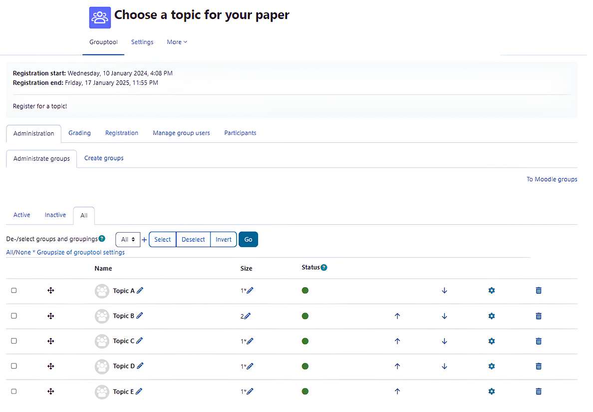 Grouptool Grouptool plugin for Moodle