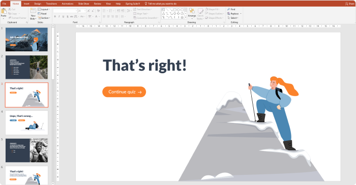 Creating the right answer slide Creating the right answer slide in PowerPoint