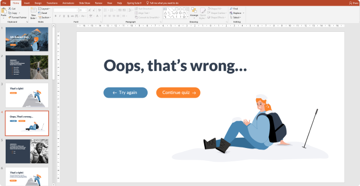Creating the wrong answer slide Creating the wrong answer slide in PowerPoint