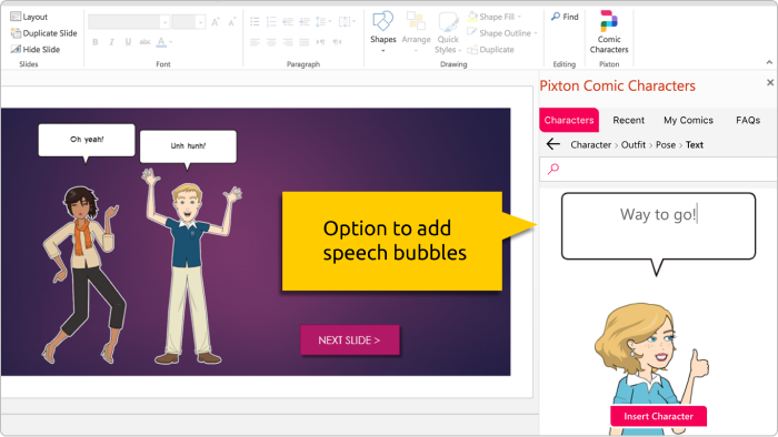 Pixton Comic Characters PowerPoint add-in Pixton Comic Characters PowerPoint add-in