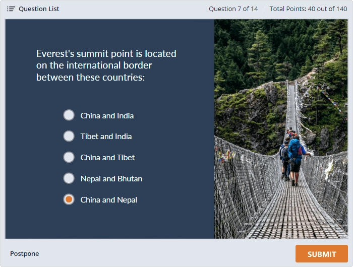 Example of Multiple Choice quiz question Example of Multiple Choice quiz question