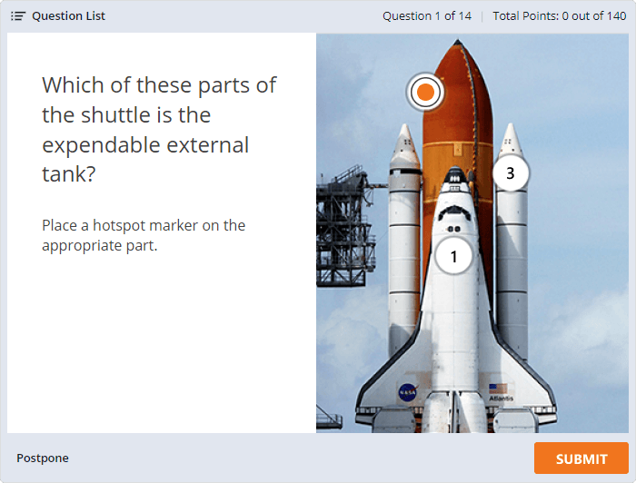 Example of Hotspot quiz question Example of Hotspot quiz question