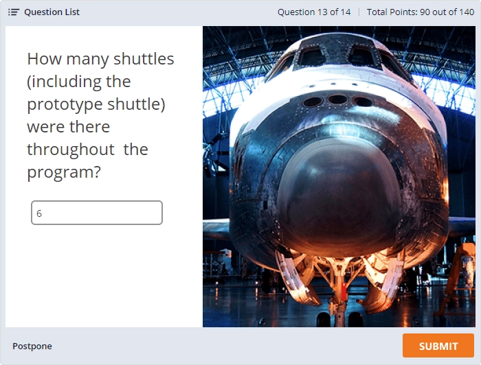 Example of Numeric quiz question Example of Numeric quiz question