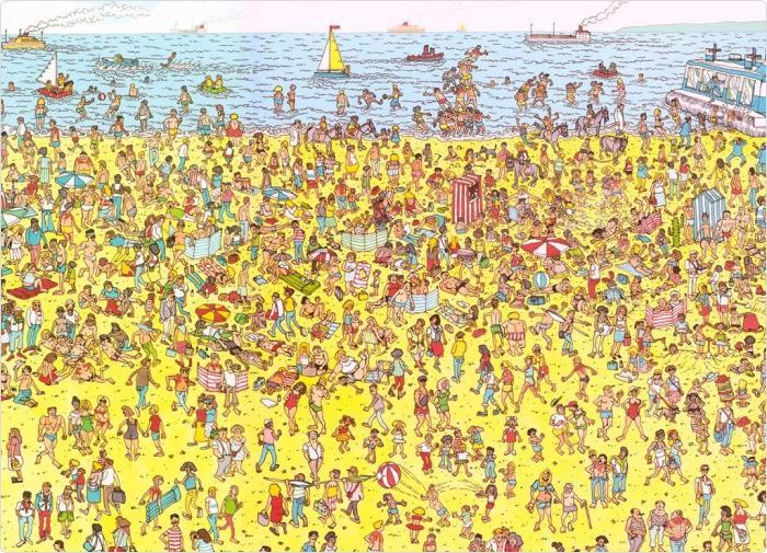 An image from the book “Where’s Waldo?” by Martin Handford An image from the book “Where’s Waldo?”