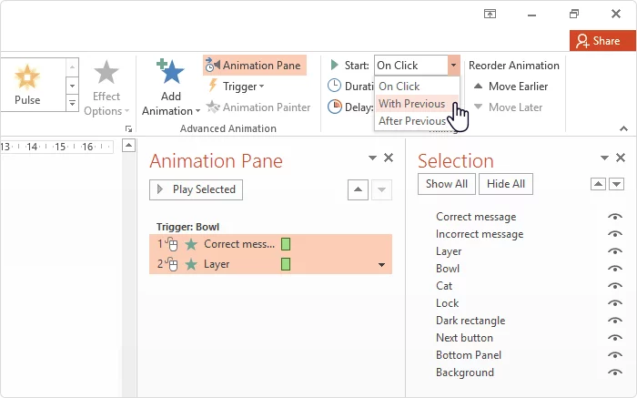 Setting animations in PowerPoint Setting animations in PowerPoint
