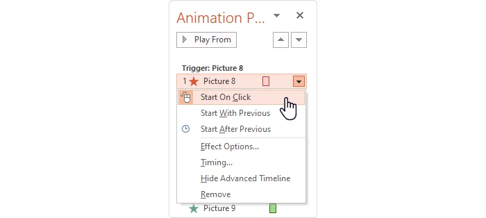 Start animation on click Start animation on click
