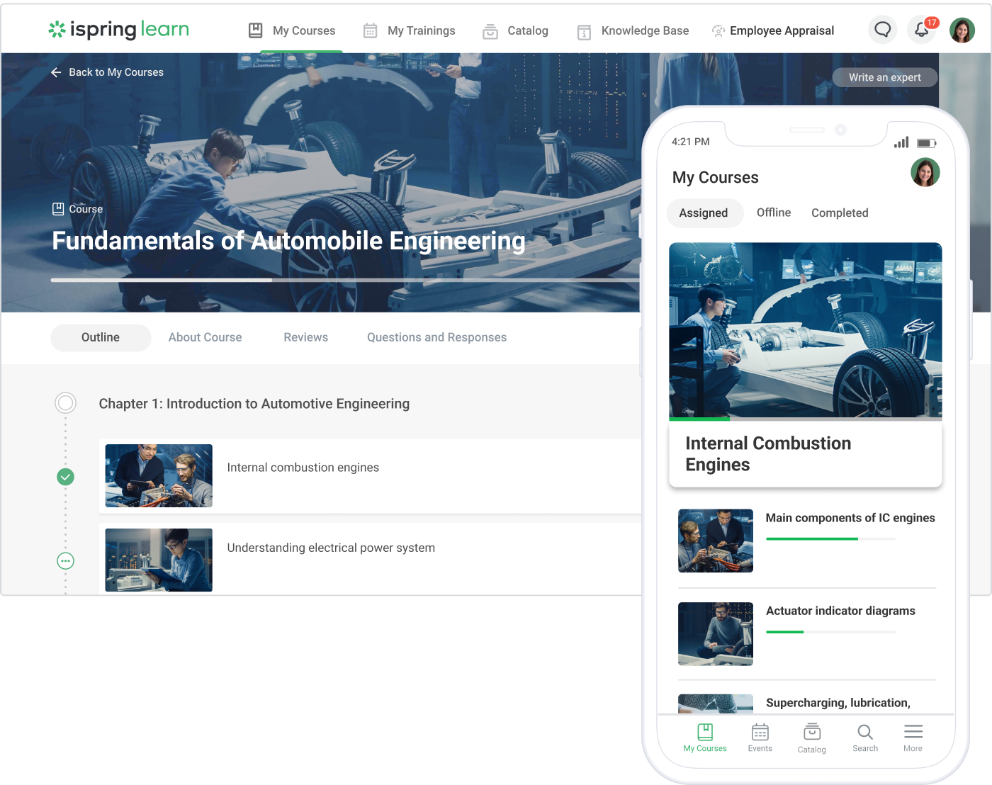 The iSpring Learn LMS interface The iSpring Learn LMS interface