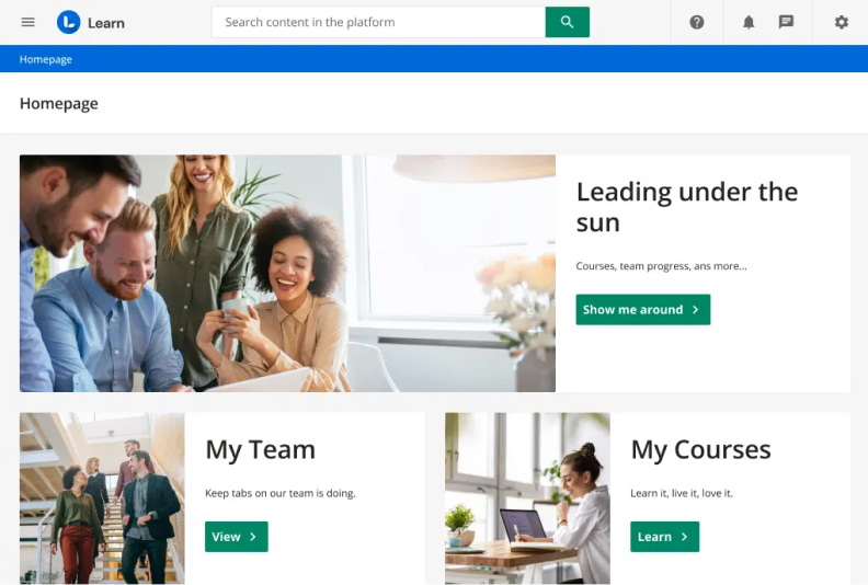 The Docebo LMS interface The Docebo LMS interface