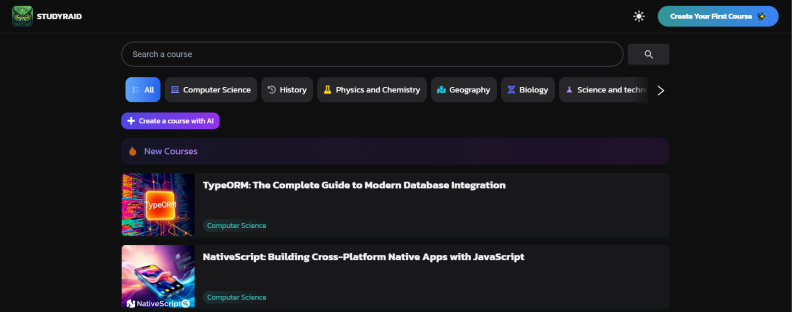StudyRaid StudyRaid AI course creator