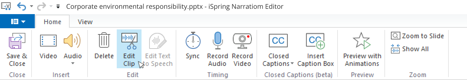 How to edit video iSpring Narration Editor