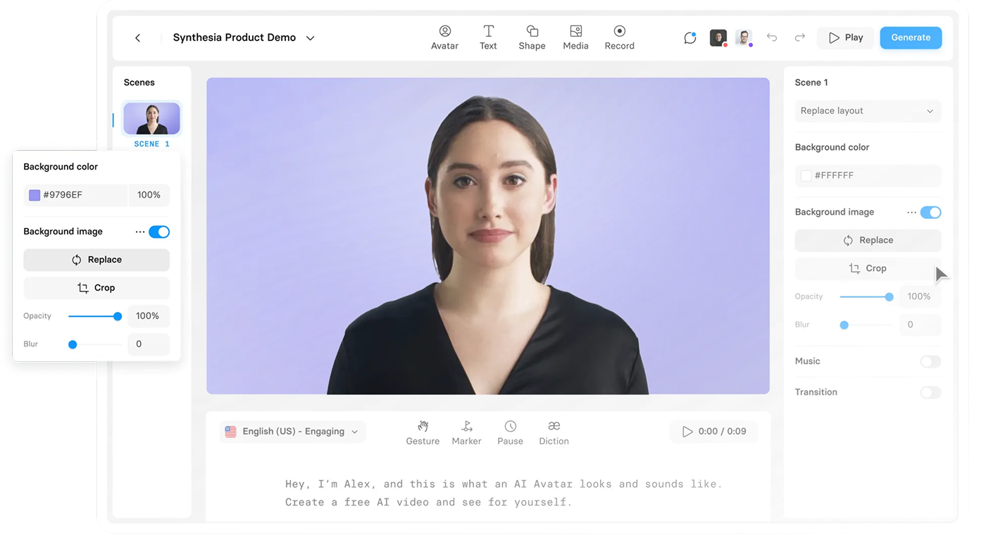 Synthesia training video software